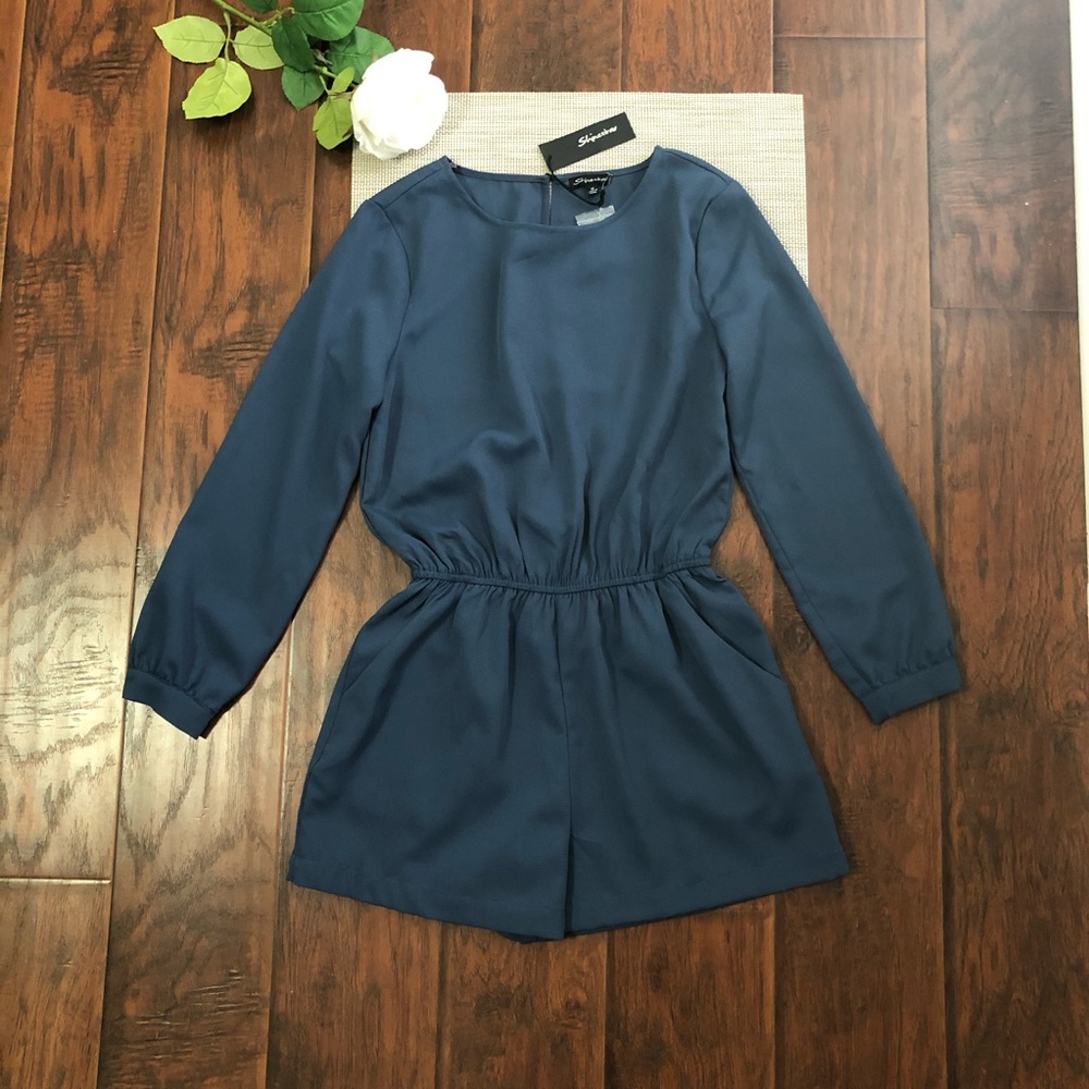 Shinestar Long sleeve Open Back Romper